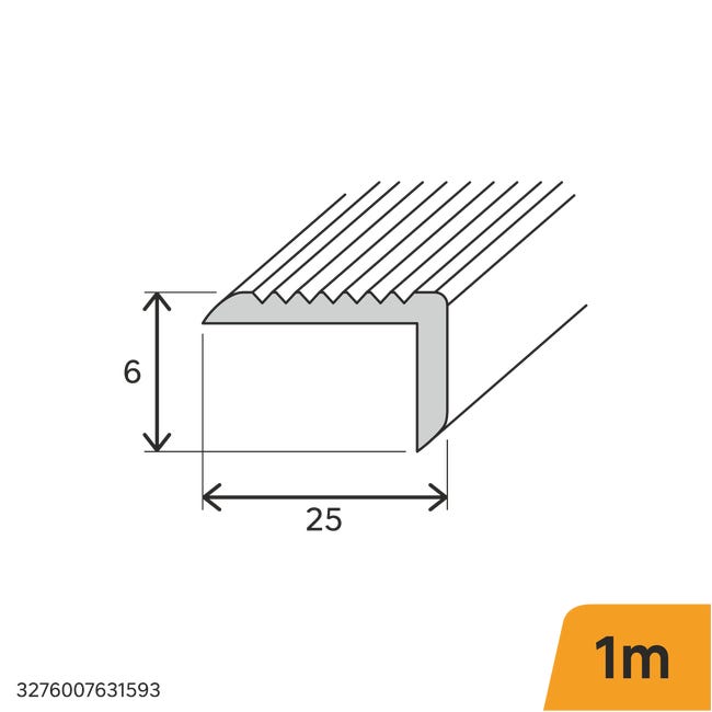 Profil schodowy aluminiowy 1m 6x25x1.5 mm czarny Standers