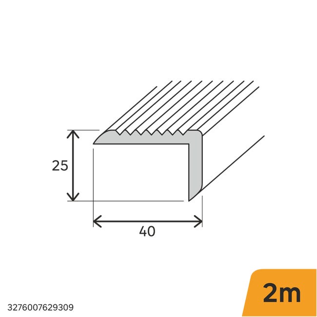 Profil schodowy aluminiowy 2m 25x40x1.5 mm czarny Standers