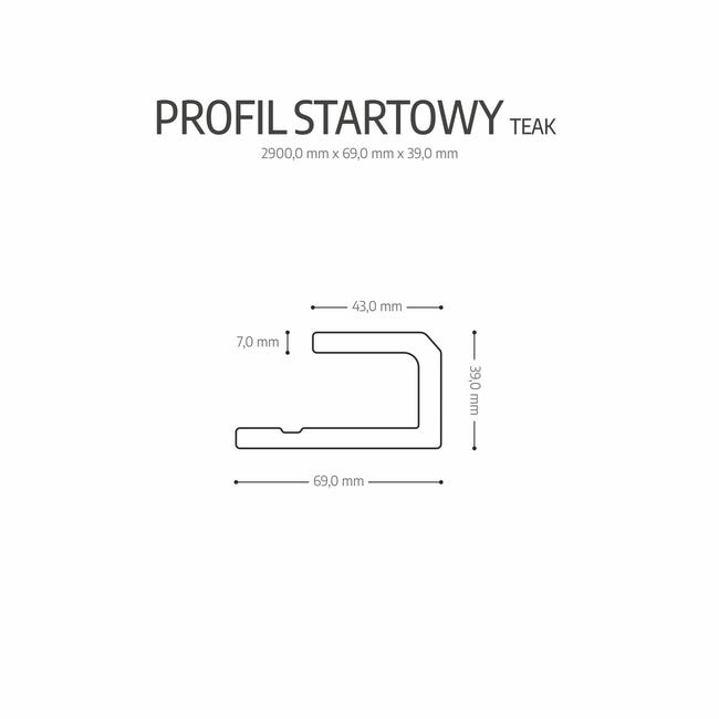 Profil startowy do paneli i desek elewacyjnych 2 sztuki Teak Max-Stone