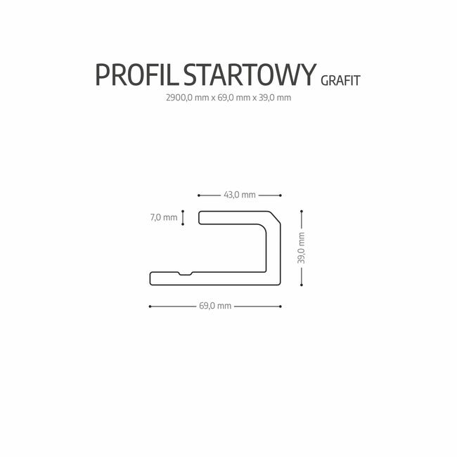 Profil startowy do paneli i desek elewacyjnych grafit 2 sztuki Max-Stone