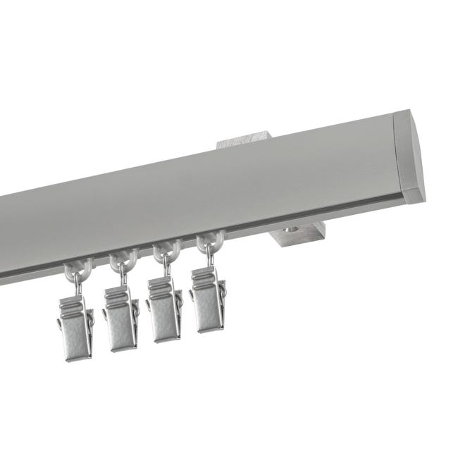Profil szyna sufitowa 200 cm srebrny aluminiowy 20 mm płaski