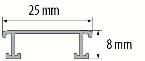 Profil wykończeniowy aluminium 25 mm / 2.5 m Lux czarny Cezar