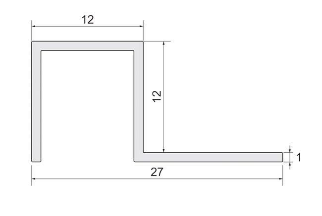 Profil wykończeniowy aluminium kwadrat 12 X 12 mm / 2.5 m Złoty Standers