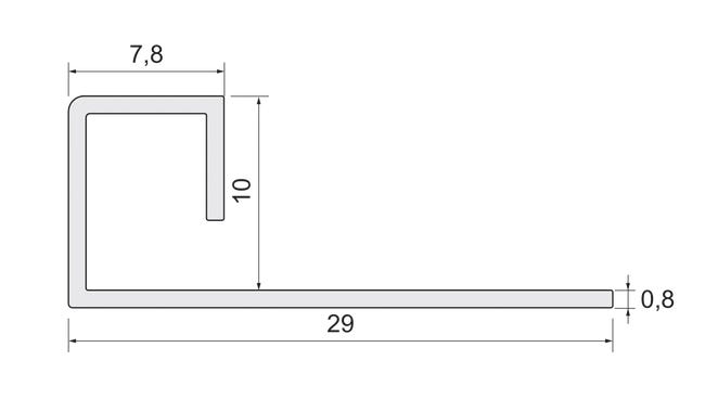 Profil wykończeniowy zewnętrzny 10 mm / 2.5 m Srebrny Standers