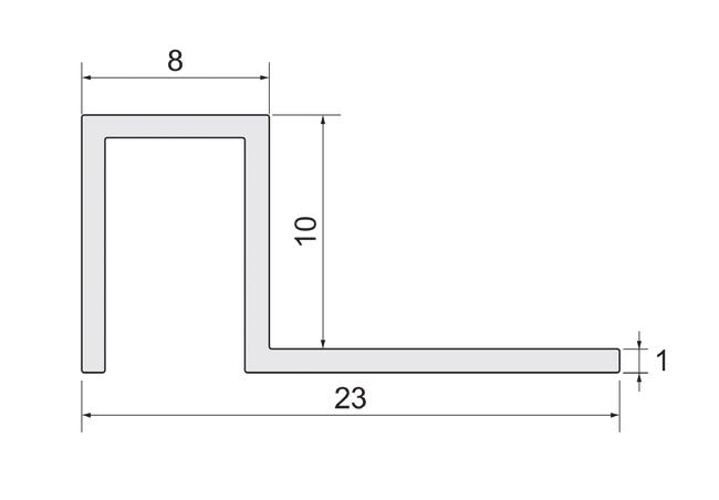 Profil wykończeniowy zewnętrzny kwadrat 10 mm / 2.5 m Biały Standers