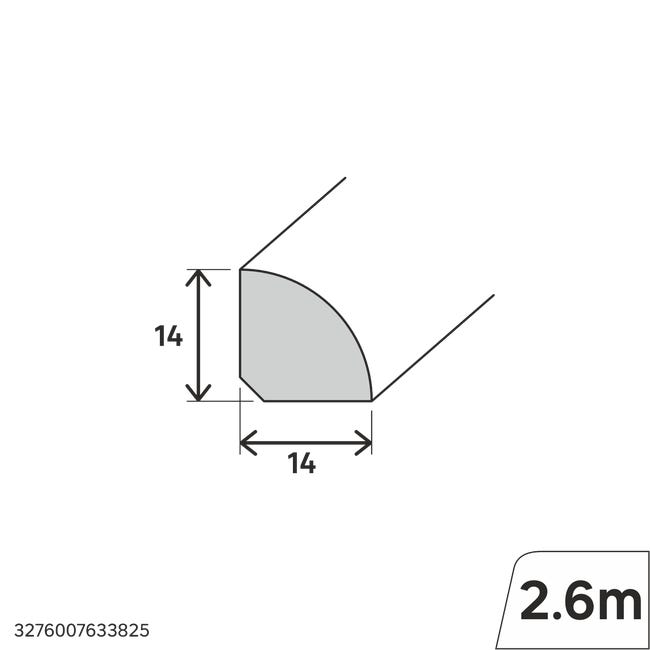 Profil ćwierćwałek pvc 2.6m 14x14 mm matowy antracytowy Standers