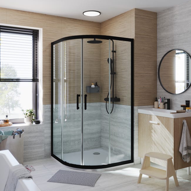 Profile kabiny prysznicowej 1/4K czarne Easy 90 X 90 X 190 Sensea