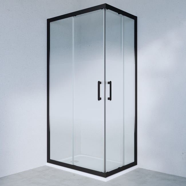 Profile kabiny prysznicowej prostokątnej czarne Easy 100 X 70 X 190 Sensea
