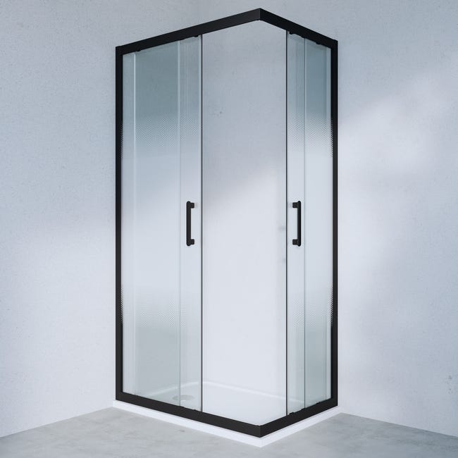 Profile kabiny prysznicowej prostokątnej czarne Easy 90 X 70 X 190 Sensea