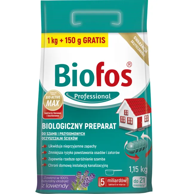 Proszek do szamb przydomowych 1.15kg Biofos Professional