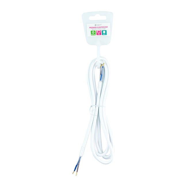 Przewód ELEKTRYCZNY DIC0218 W OPLOCIE BIAŁY 1.8 m DPM SOLID