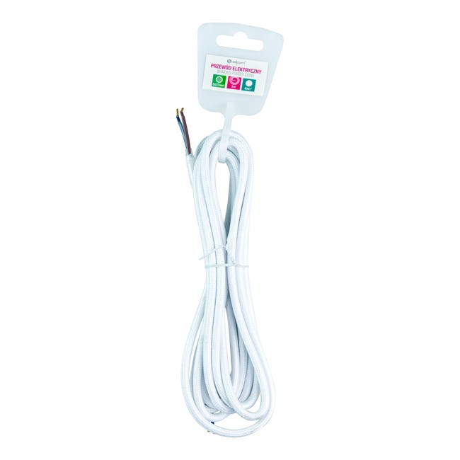 Przewód ELEKTRYCZNY DIC0230 W OPLOCIE BIAŁY 3 m DPM SOLID