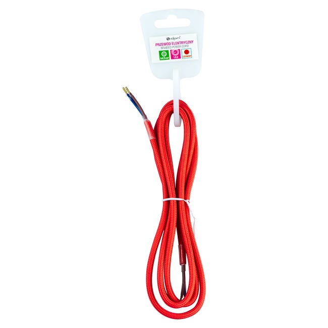 Przewód ELEKTRYCZNY DIC0318 W OPLOCIE CZERWONY 1.8 m DPM SOLID