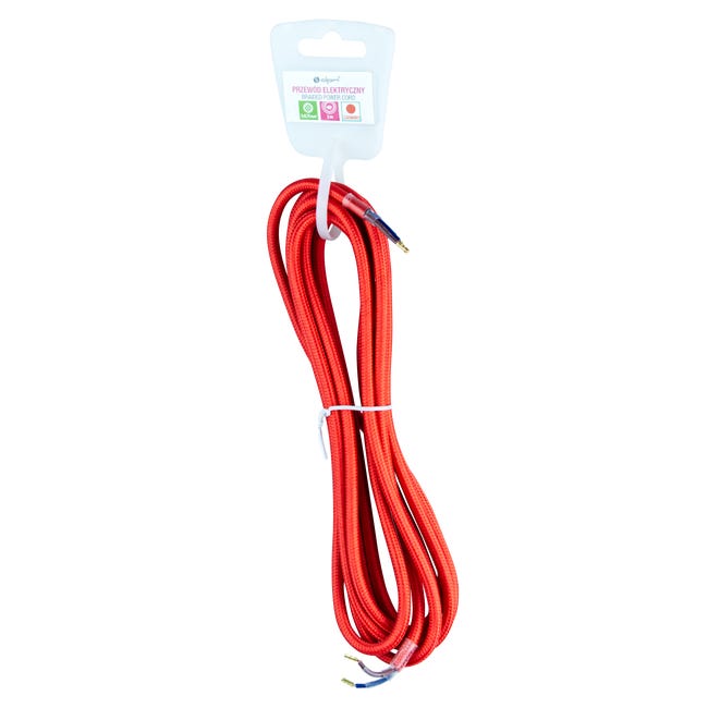 Przewód ELEKTRYCZNY DIC0330 W OPLOCIE CZERWONY 3 m DPM SOLID