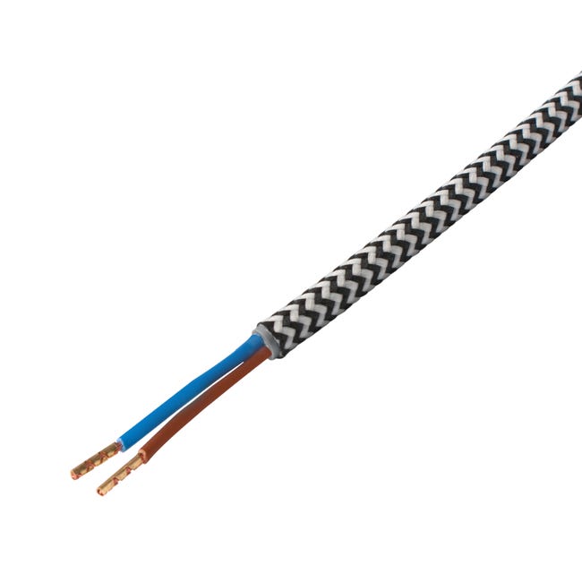Przewód ELEKTRYCZNY DIC0418 W OPLOCIE CZARNO-BIAŁY 1.8 m DPM SOLID