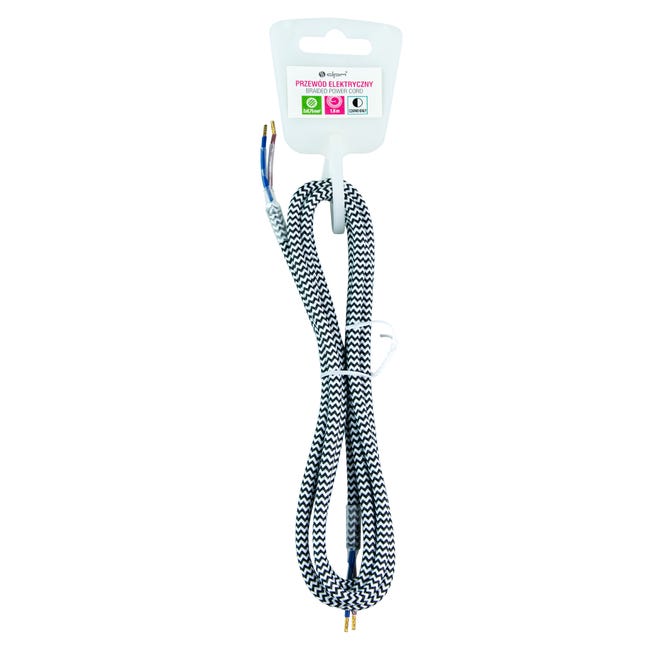 Przewód ELEKTRYCZNY DIC0418 W OPLOCIE CZARNO-BIAŁY 1.8 m DPM SOLID