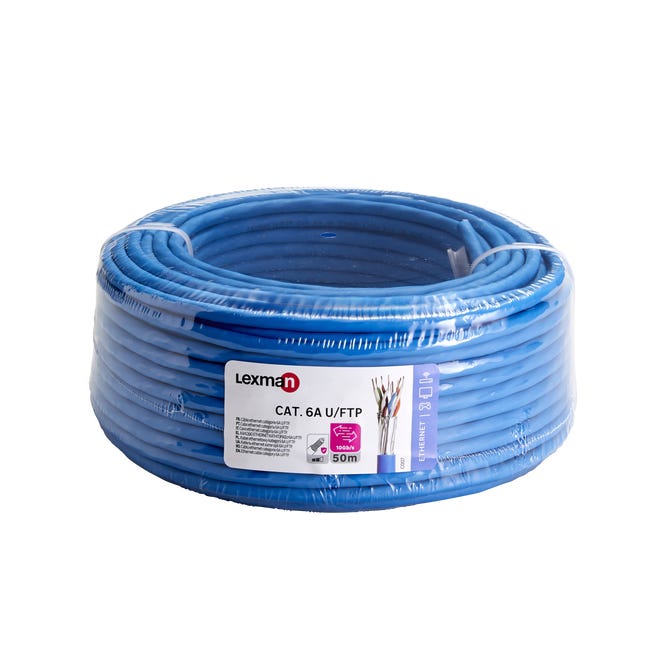 Przewód Ethernet FTP CAT6A niebieski 50 metrów LEXMAN