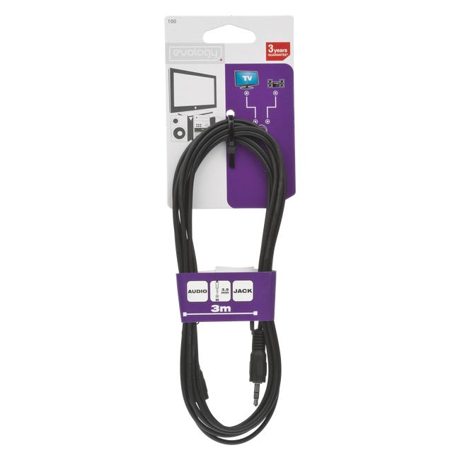 Przewód JACK / JACK 3.5 mm EVODPM100 CZARNY 3 m EVOLOGY
