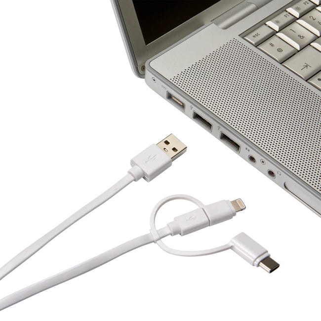 Przewód MICRO USB / USB A + LIGHTNING + USB C 1 m EVOLOGY