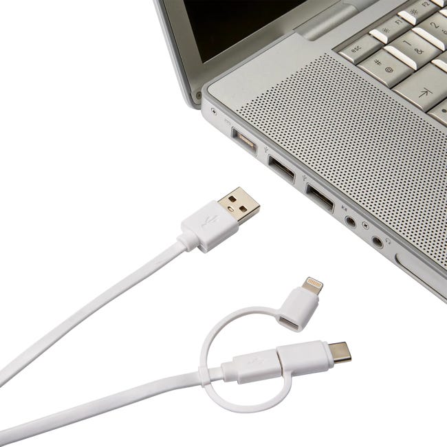 Przewód MICRO USB / USB A + LIGHTNING + USB C 1 m EVOLOGY