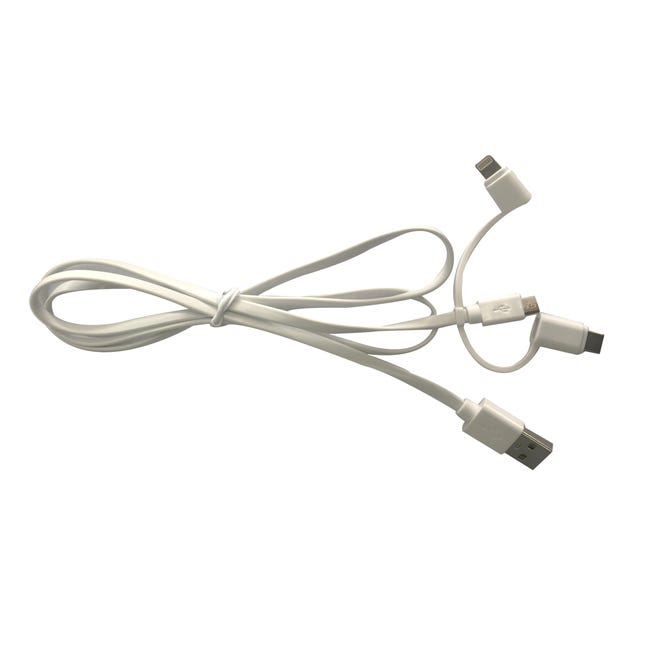 Przewód MICRO USB / USB A + LIGHTNING + USB C 1 m EVOLOGY