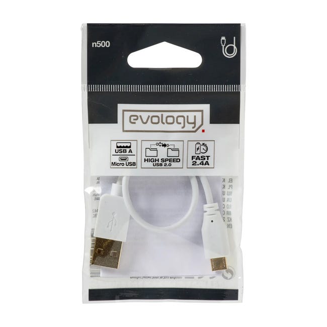 Przewód MICRO USB / USB A 20 cm EVOLOGY