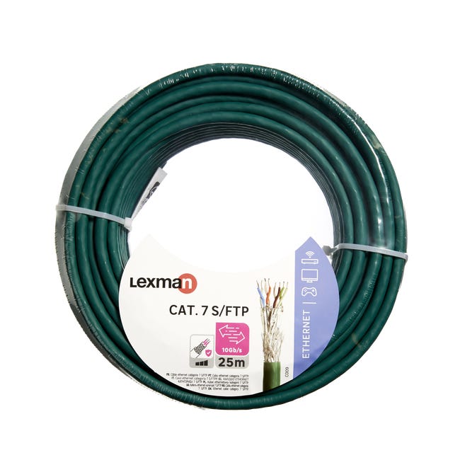 Przewód SFTP CAT7 Zielony 25 metrów LEXMAN