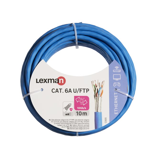 Przewód U/FTP CAT6A 10 m niebieski 10 metrów LEXMAN