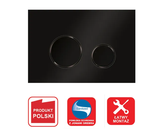 Przycisk spłukujący do stelaża czarny Circle Ravak