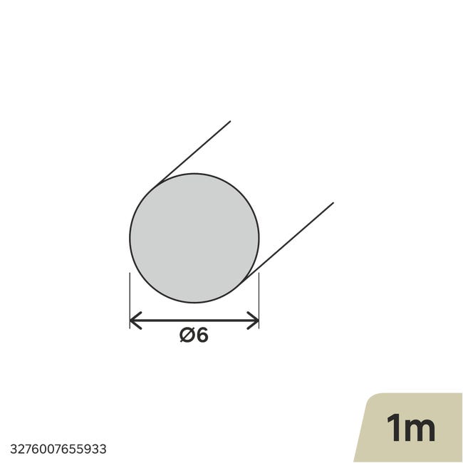 Pręt okrągły aluminiowy 1m 6mm srebrny Standers