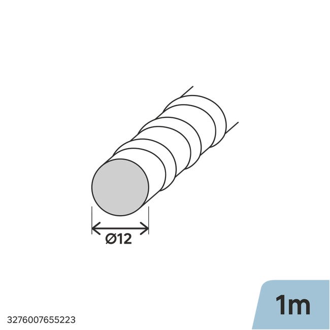 Pręt żebrowany stalowy 1m 12mm szary Standers