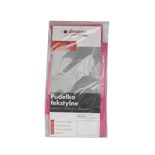 Pudełko tekstylne Kub 15 x 31 x 15 cm ciemnoróżowe