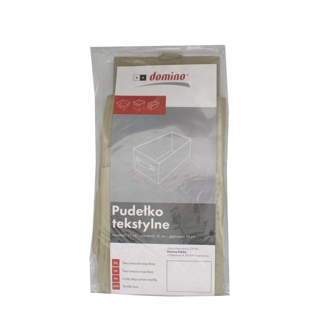 Pudełko tekstylne Kub 15 x 31 x 15 cm kremowe