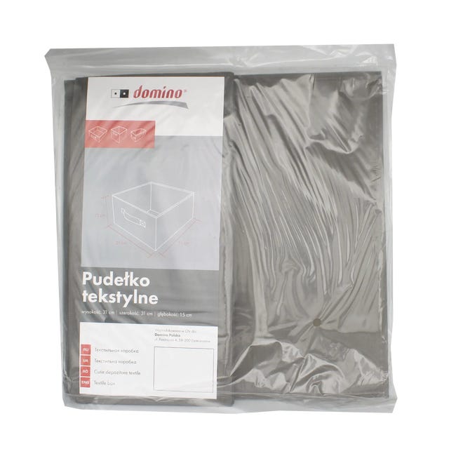 Pudełko tekstylne Kub 31 x 31 x 15 cm ciemnoszare