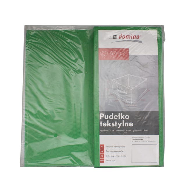 Pudełko tekstylne Kub 31 x 31 x 15 cm zielone