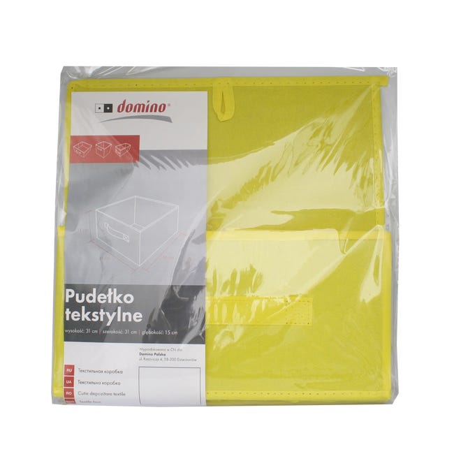 Pudełko tekstylne Kub 31 x 31 x 15 cm żółte
