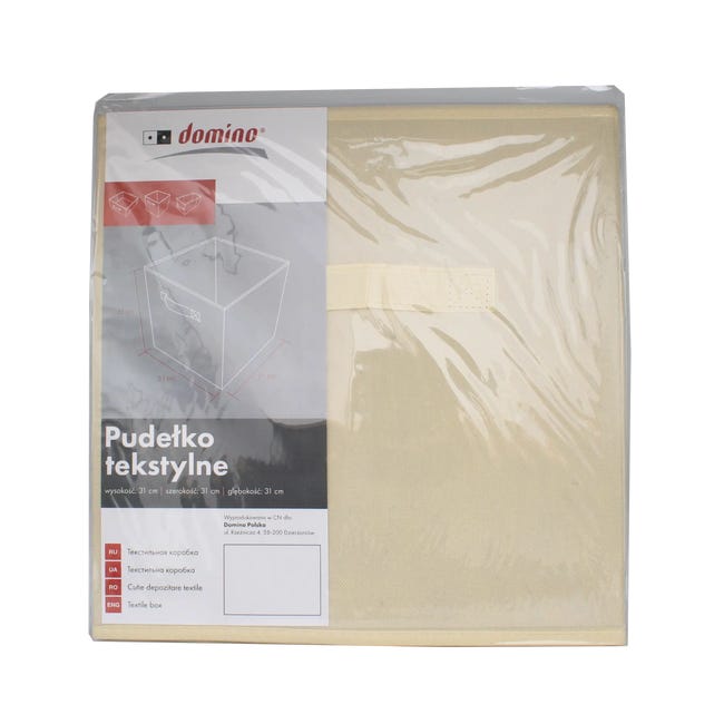 Pudełko tekstylne Kub 31 x 31 x 31 cm kremowe