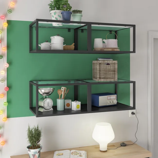Półka metalowa 45 cm czarna Delinia iD