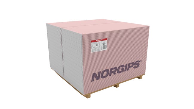 Płyta gipsowa ognioochronna GFK TYP DF 1200 x 600 x 12.5 mm Norgips