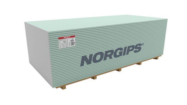 Płyta gipsowa ognioochronna impregnowana GKFI TYP DFH2 2600x1200x12.5 mm NORGIPS