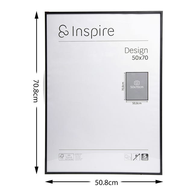 Ramka na zdjęcie Design 50 x 70 cm czarna aluminiowa Inspire