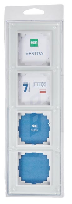 Ramka poczwórna Biały szkło VESTRA ELEKTRO-PLAST