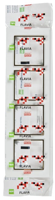 Ramka poczwórna Biały/złoty FLAVIA ELEKTRO-PLAST