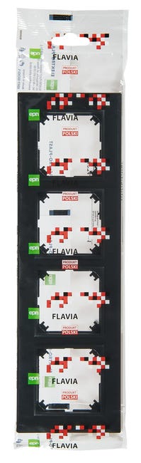 Ramka poczwórna Czarny FLAVIA ELEKTRO-PLAST