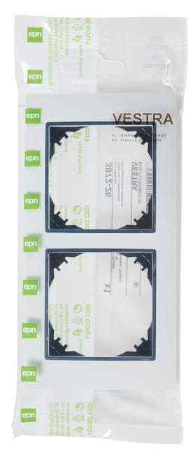 Ramka podwójna Biały chrom VESTRA ELEKTRO-PLAST