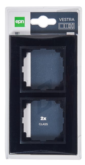 Ramka podwójna Czarny szkło VESTRA ELEKTRO-PLAST