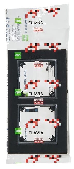 Ramka podwójna Czarny/chrom FLAVIA ELEKTRO-PLAST