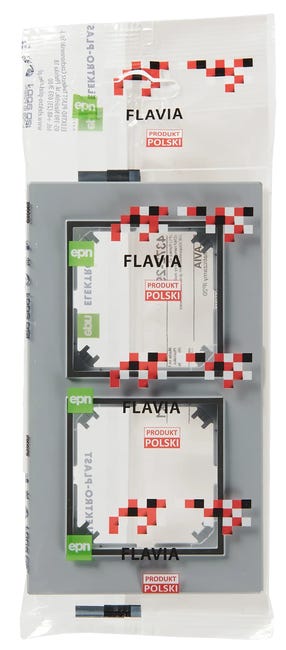 Ramka podwójna FLAVIA Szary mat / Czarny ELEKTRO-PLAST