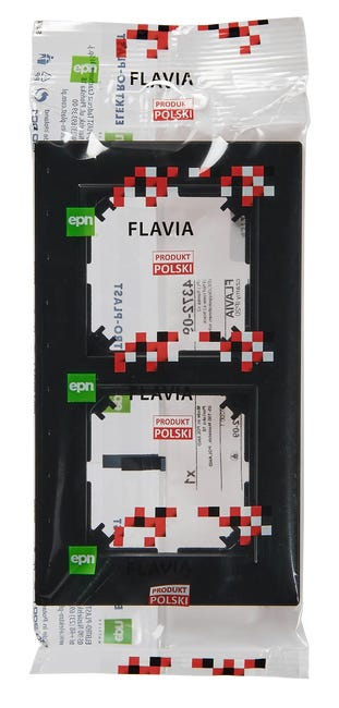 Ramka podwójna Flavia Czarny ELEKTRO-PLAST