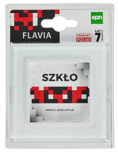 Ramka pojedyncza Białe szkło FLAVIA ELEKTRO-PLAST